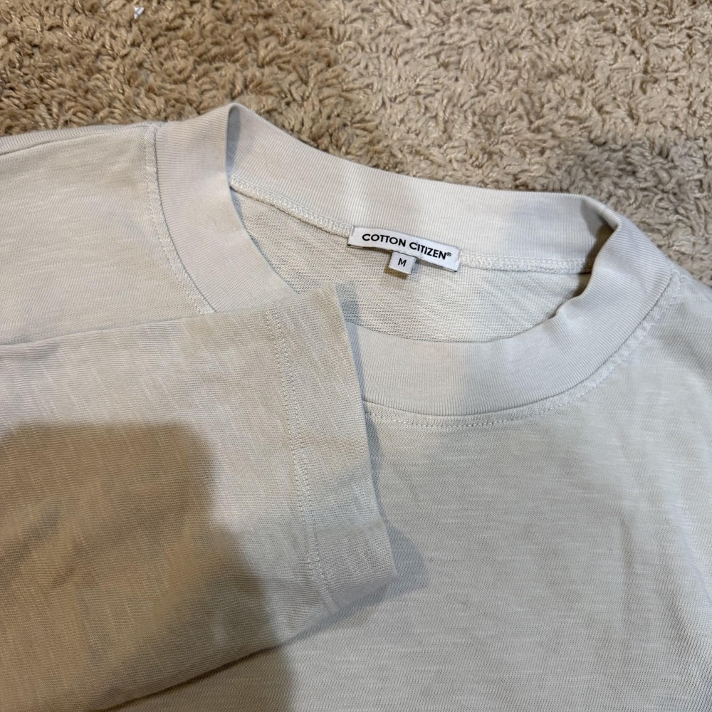 Cotton Citizen Shirt Womens Medium Gray Cropped Long Sleeve Crewneck USA